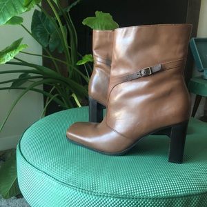 trendy square toe boots says on them real leather
